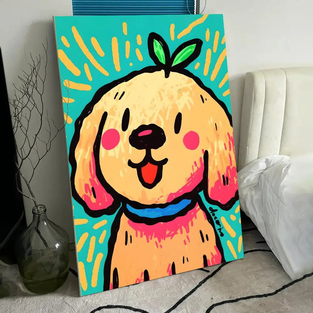 Colorful Dogs HD Canvas Wall Art Print – Unframed Home Decor