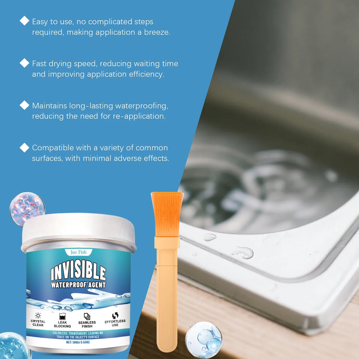 100G Transparent Waterproof Sealant | Crack & Leak Repair