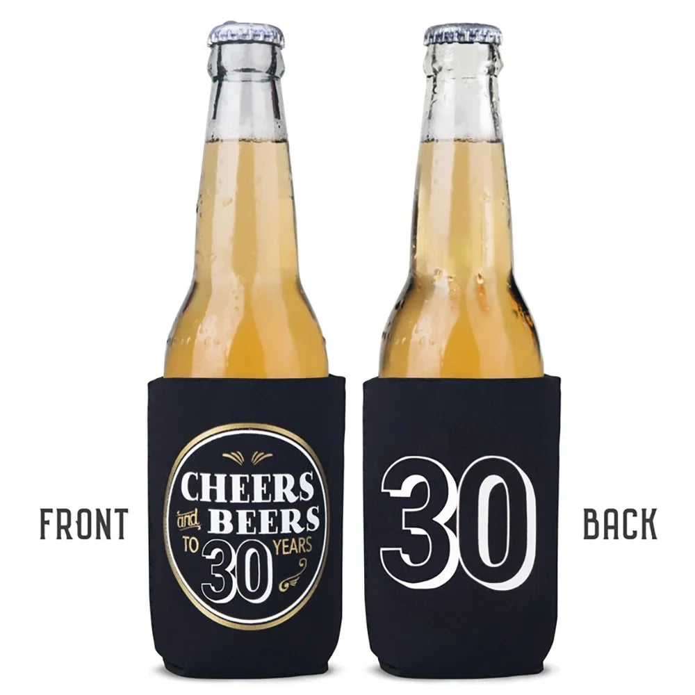 30th Birthday Can Coolers – Cheers & Beers to 30 Years Favors