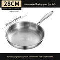 KEMORELA Hammered Steel Non-Stick Skillet 26/28/30cm Induction