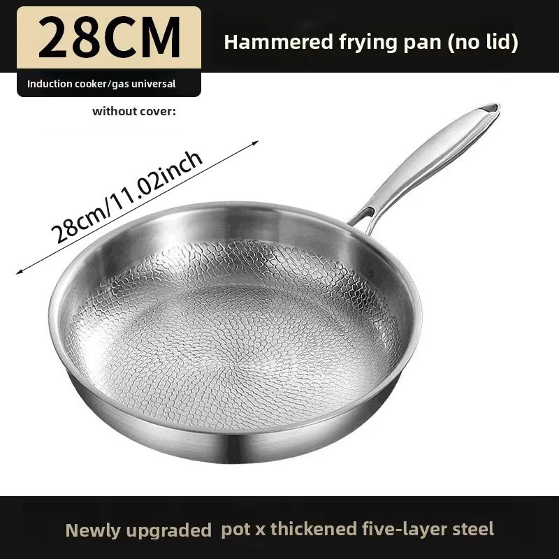 KEMORELA Hammered Steel Non-Stick Skillet 26/28/30cm Induction