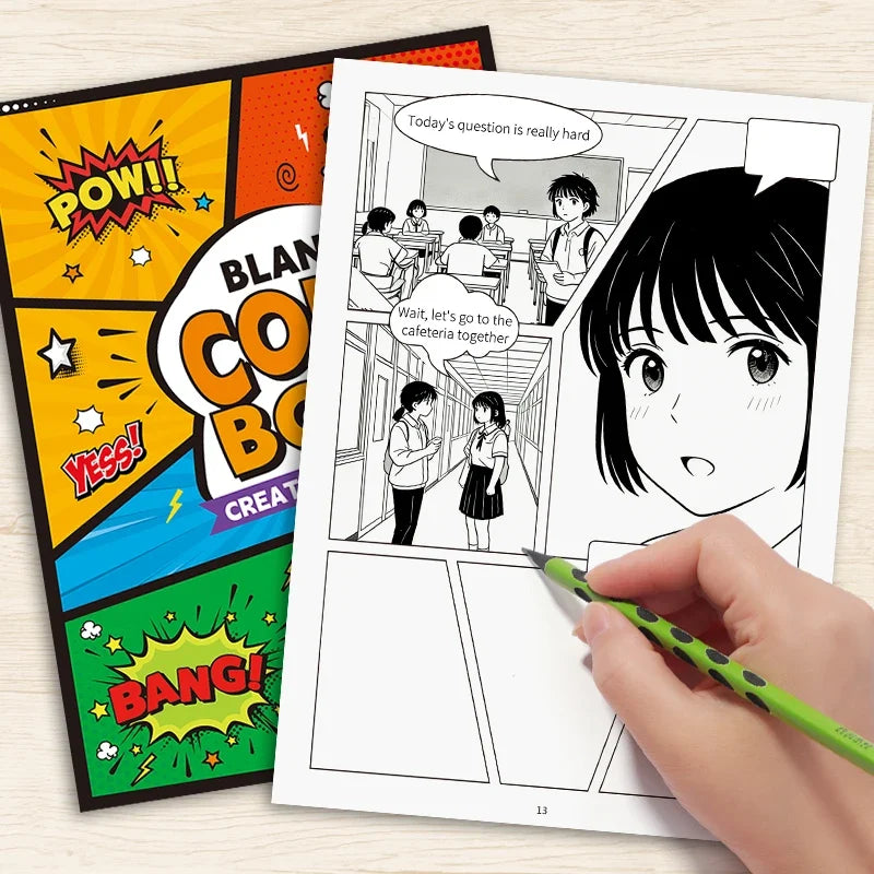Collage-style Hand-drawn Comic Drawing Book Blank Doodle Adult