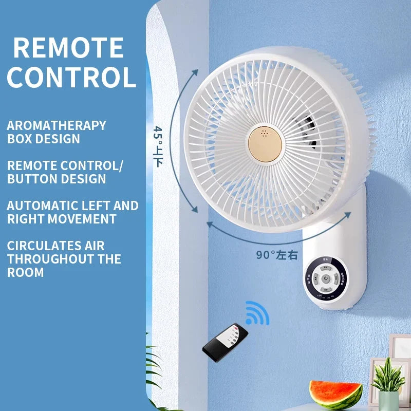 Wall-Mounted Air Circulation Fan | Remote & Voice Control
