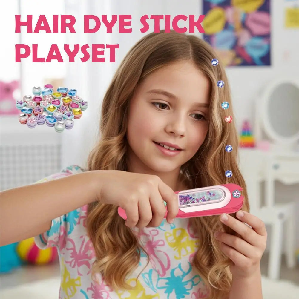 Automatic Hair Braiding & Gem Stamper Toy Kit for Girls
