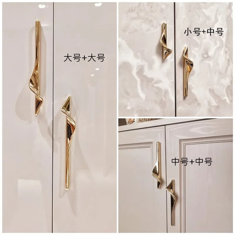 Zinc Alloy Cabinet Door & Drawer Handle – Light Gold Gray