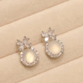 Huitan Bow Opal & CZ Stud Earrings – Women's Fashion Jewelry