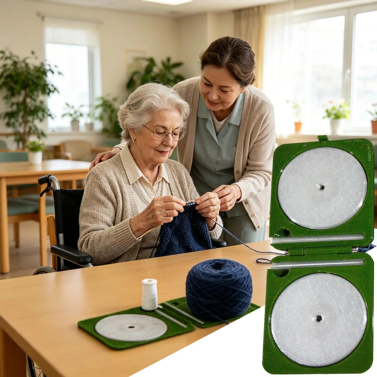 Portable Foldable Yarn Holder – Rotating Spool Spinner Box