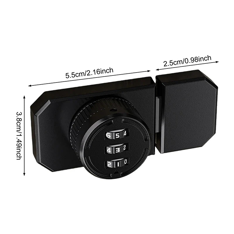 No-punch Combination Door Lock 3 Digit Password Cabinet Locks Latch