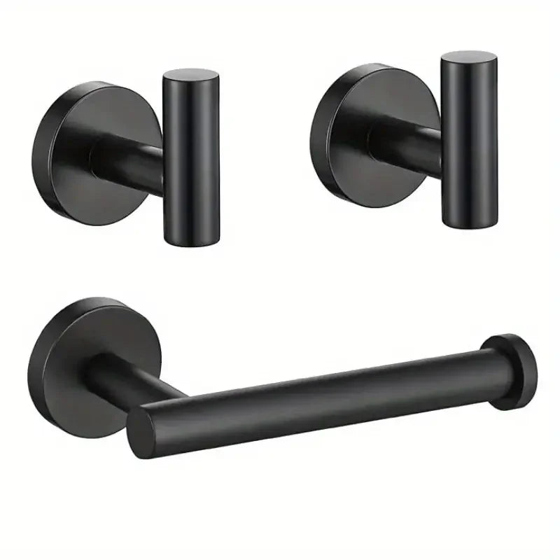 3-Piece Stainless Steel Bathroom Hardware Set – Towel & Tissue Holder