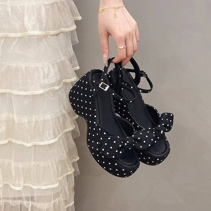 Women's Platform Wedge Sandals – Open Toe Buckle Dress Shoes