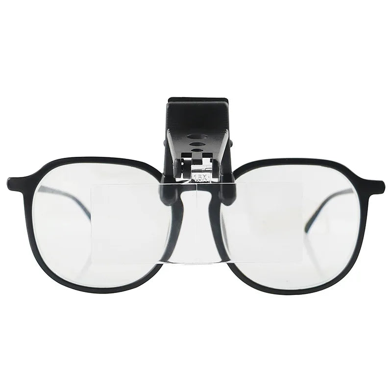 Clip-On Eyeglass Magnifier – 3 Lenses 1.5X 2.5X 3.5X