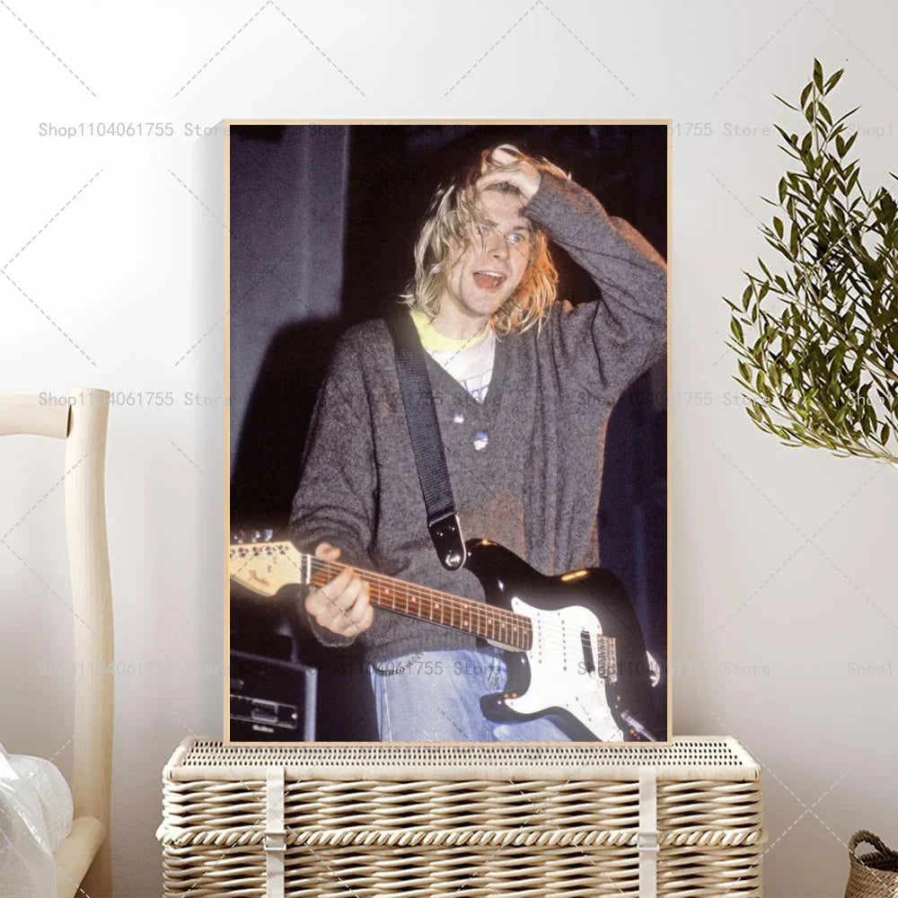 Kurt Cobain Wall Poster – Waterproof Self-Adhesive Art Sticker