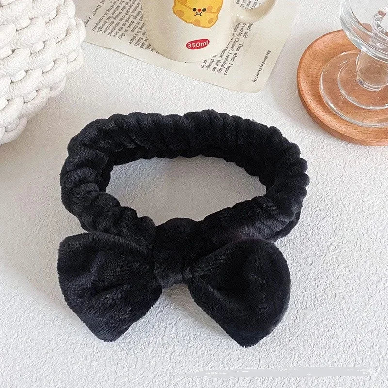 Cute Plush Wristband Hair Tie Makeup Mask Moisture Proof Sleeve Cover