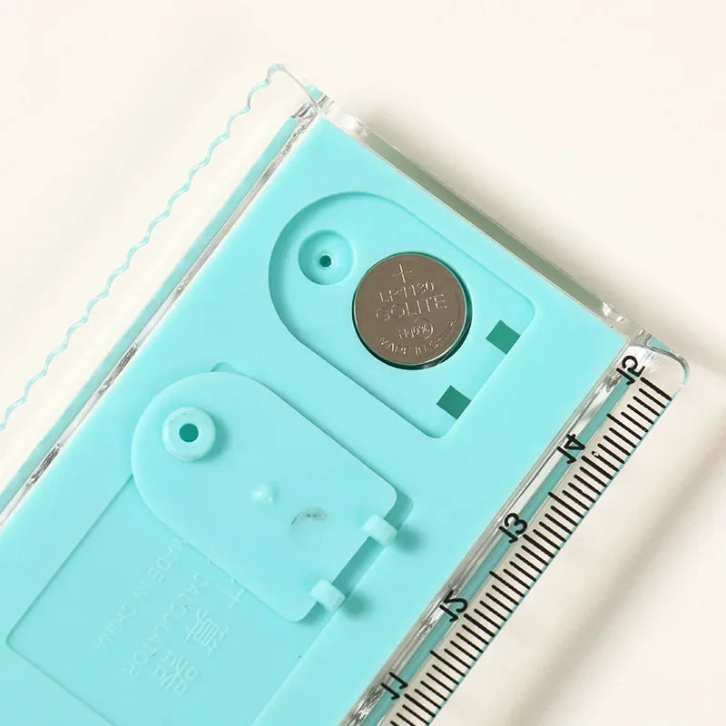 Mini Cartoon Calculator Ruler – Cute Multifunction School Supply