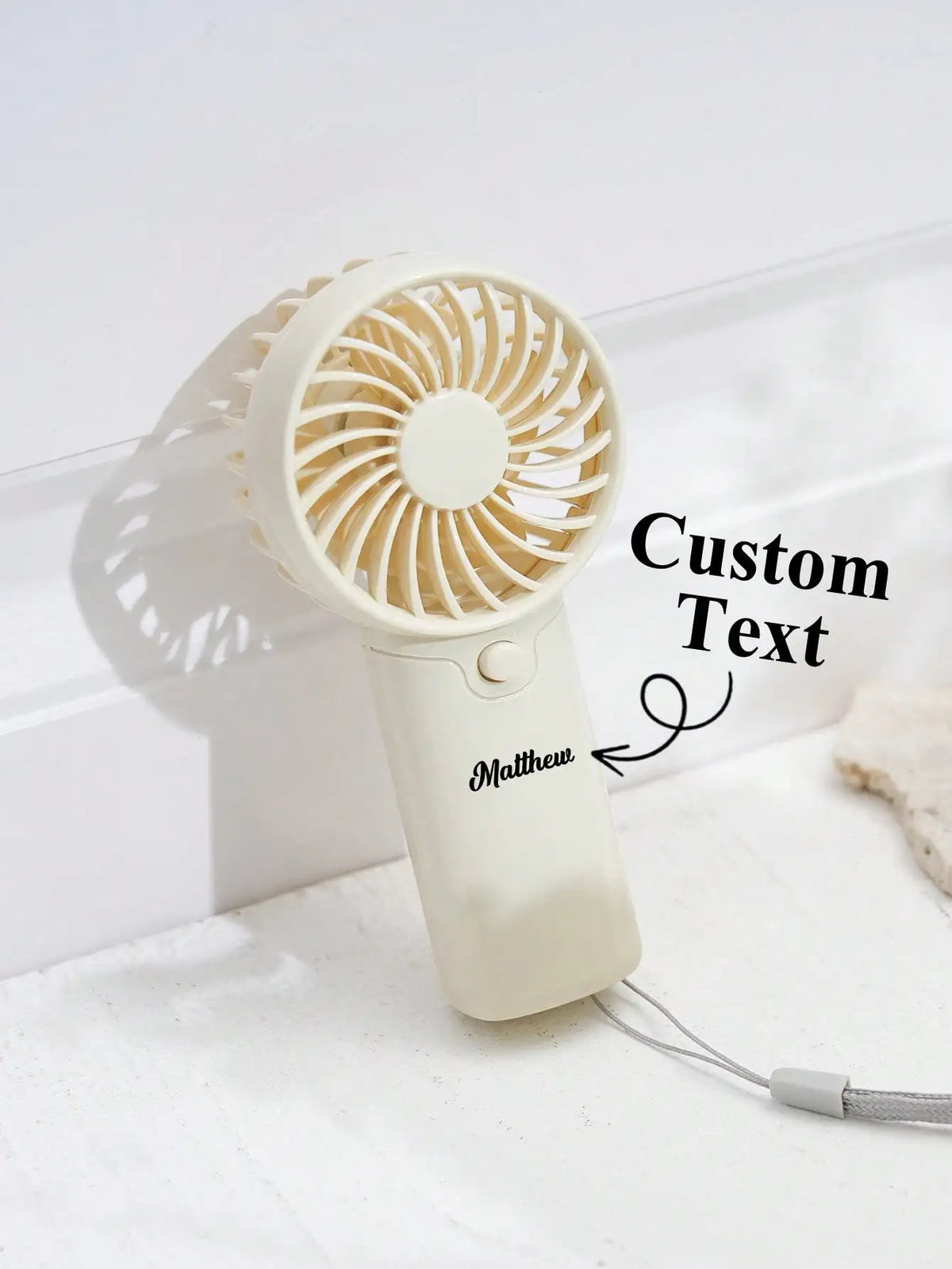 Custom Mini Handheld Fan with Lanyard – Personalized Gift