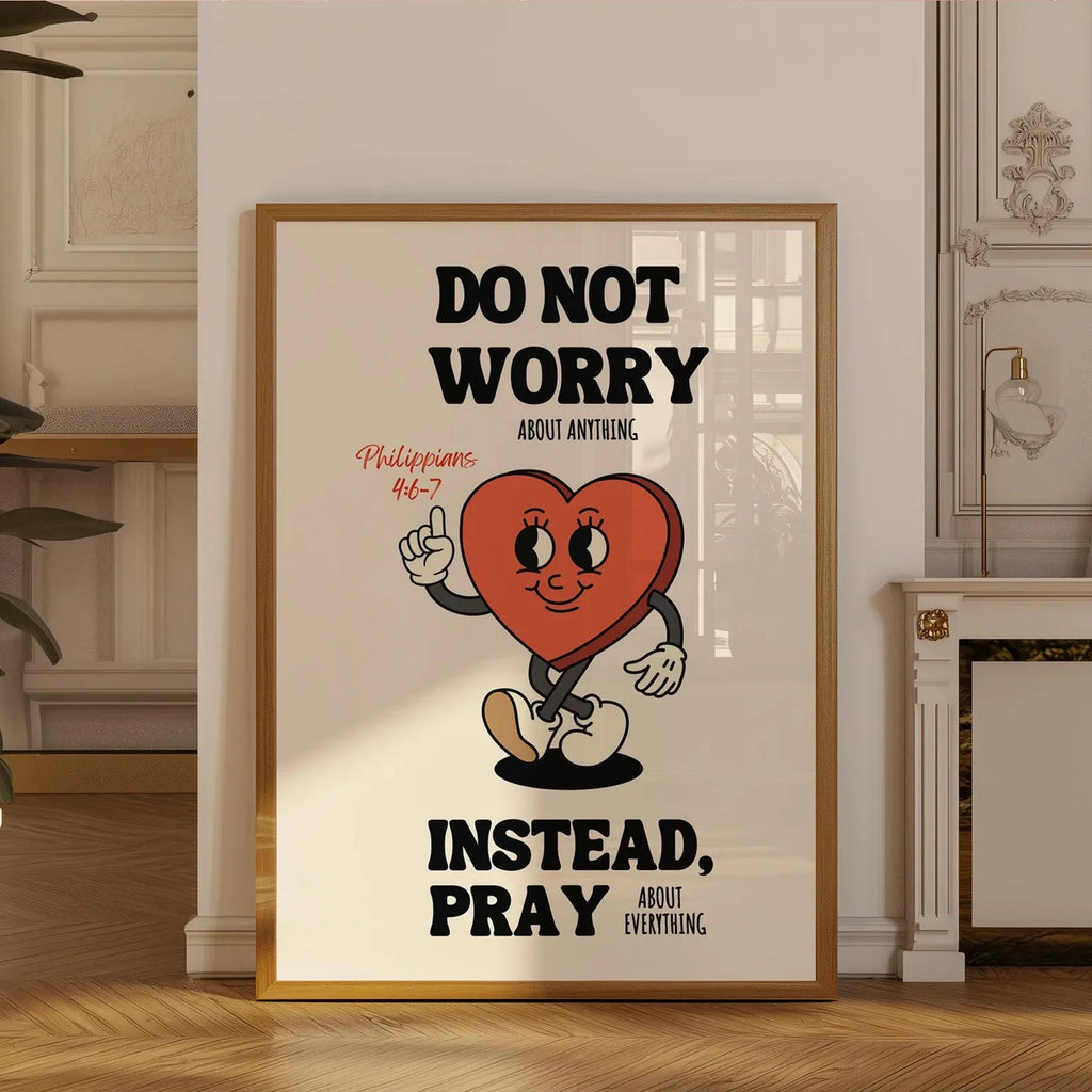 "Do Not Worry, Instead Pray" Christian Canvas Wall Art