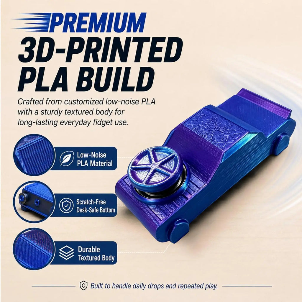 3D Printed Mini Drift Car Fidget Toy – Desktop Racing Set