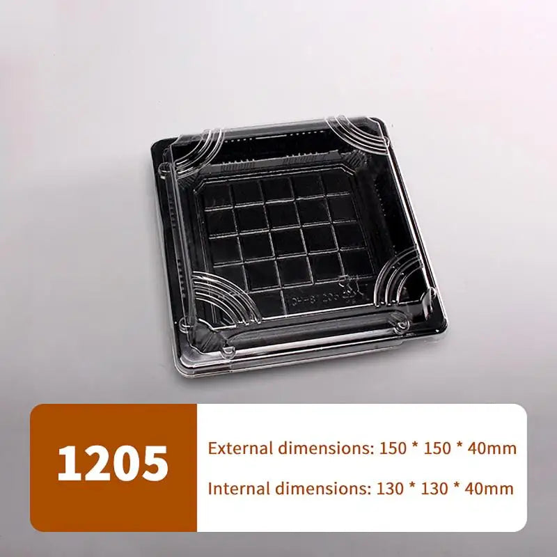 10 Pcs Disposable Sushi Boxes with Lids – PET Takeaway Pack