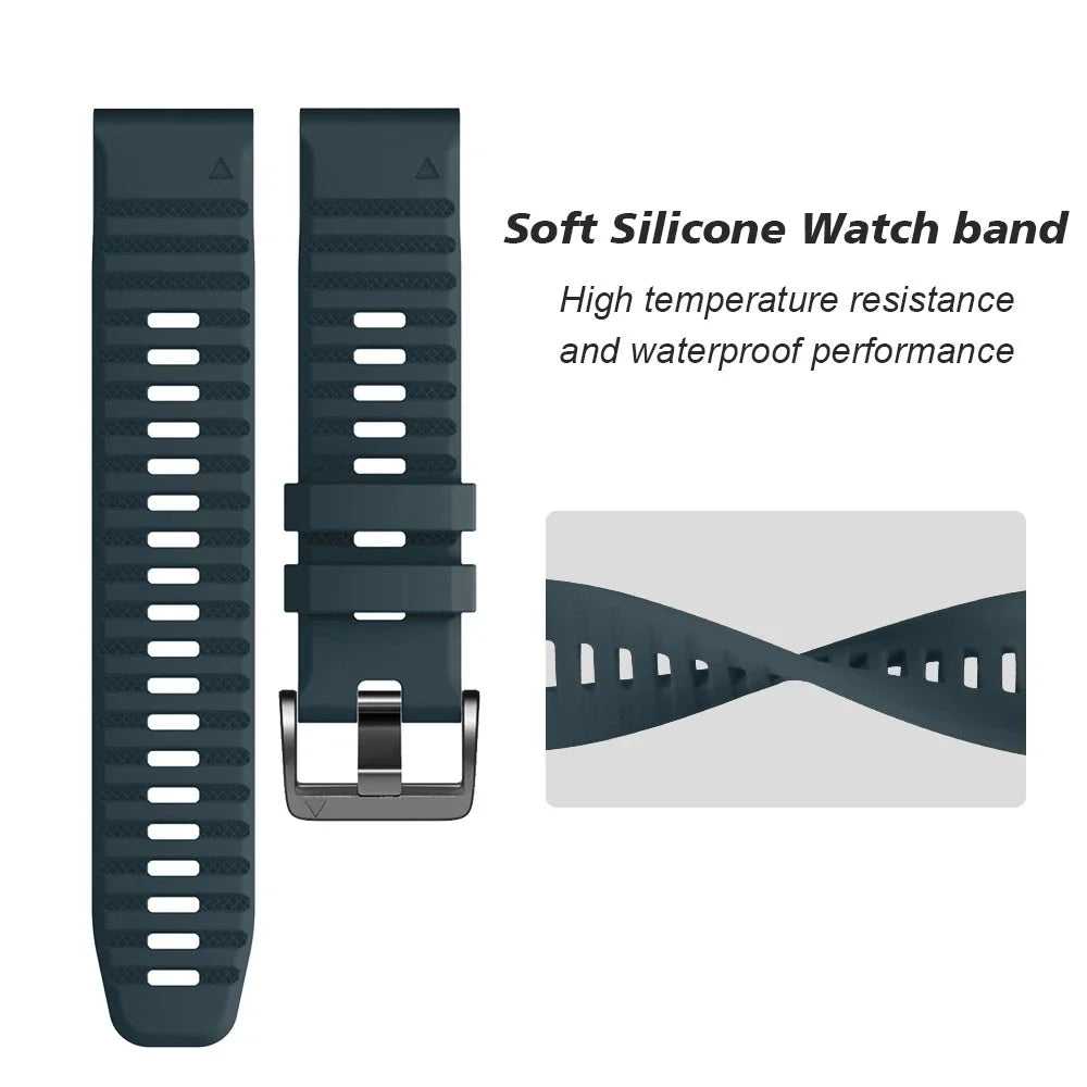 Silicone Quick Fit Band for Garmin Fenix 8/7/6/5 – 22mm & 26mm