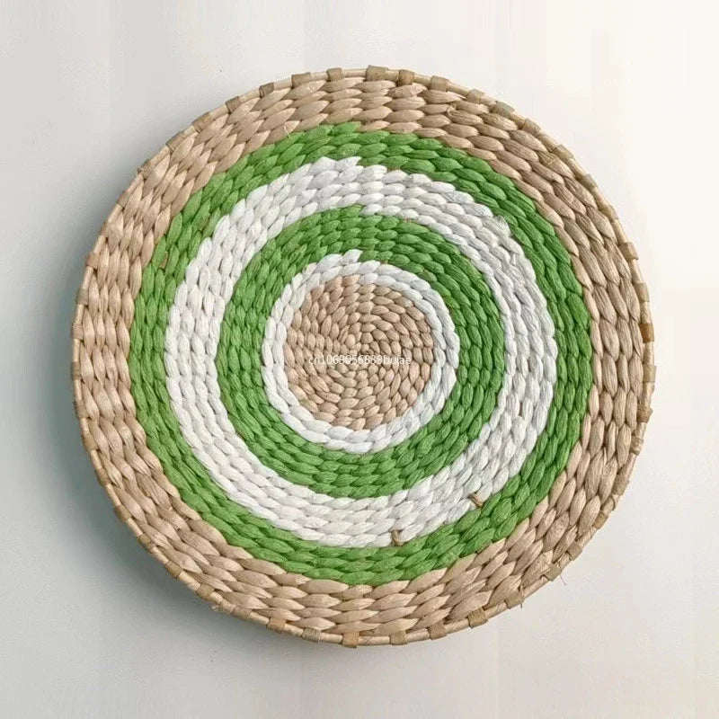 Boho Hand Woven Rattan Wall Basket | Farmhouse Decor