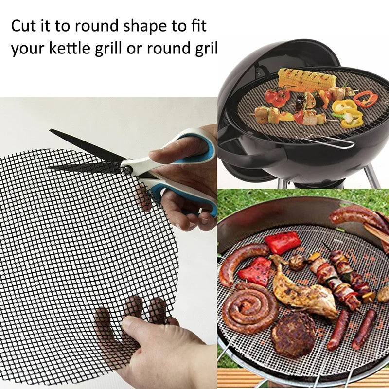 30x40Cm Non-stick Temperature Resistant BBQ Grid Pad Barbecue Mesh