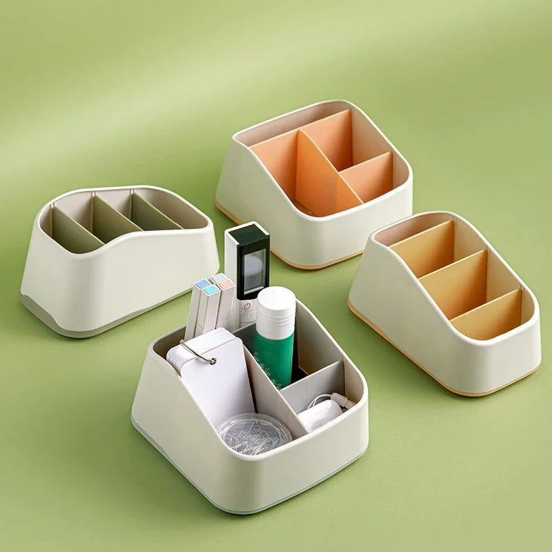 4-Slot Desktop Remote Control Holder & Storage Organizer