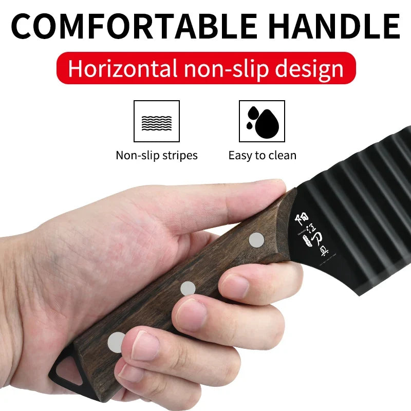 PLYS Wave Serrated Vegetable Knife – Stainless Steel Crinkle Cutter