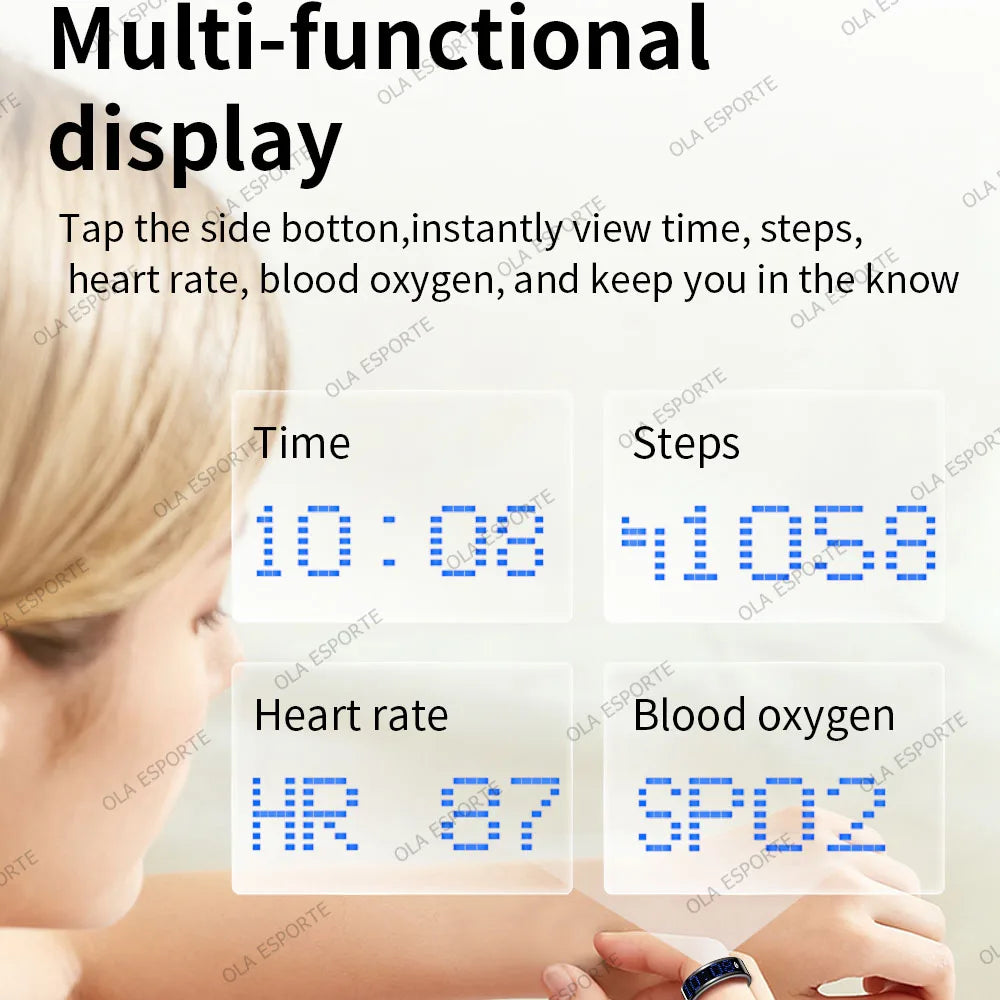 2026 Smart Ring Touch Display Screen Wireless Charging Health Manager