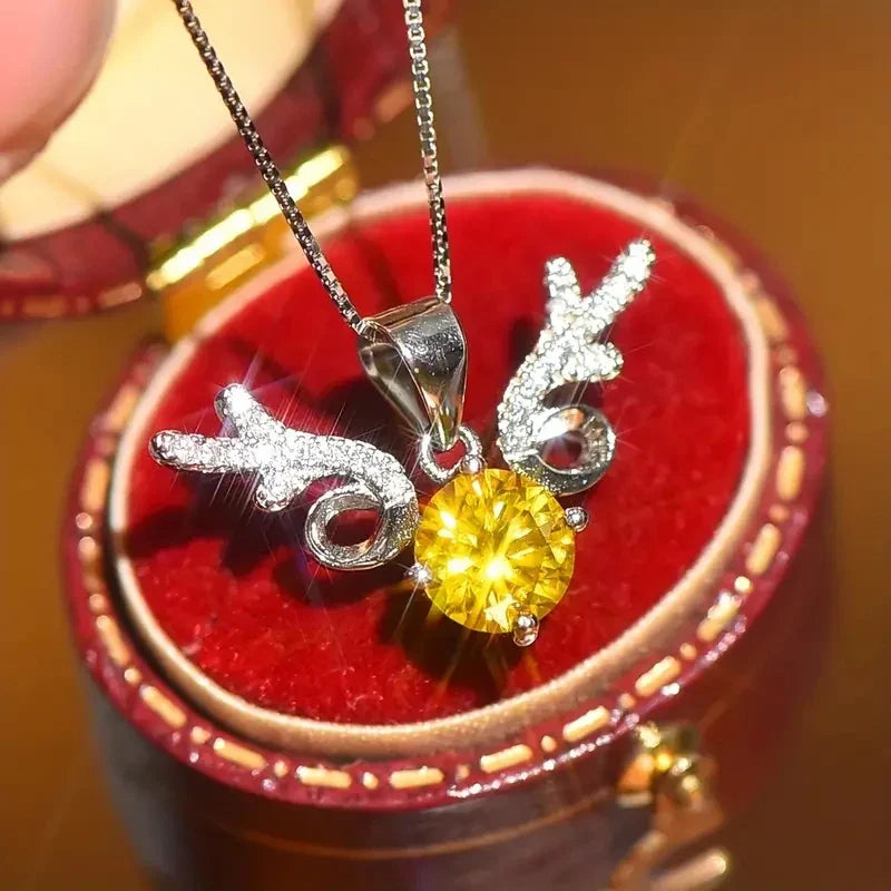 Huitan Elk Pendant Necklace – CZ Stones Women's Party Jewelry