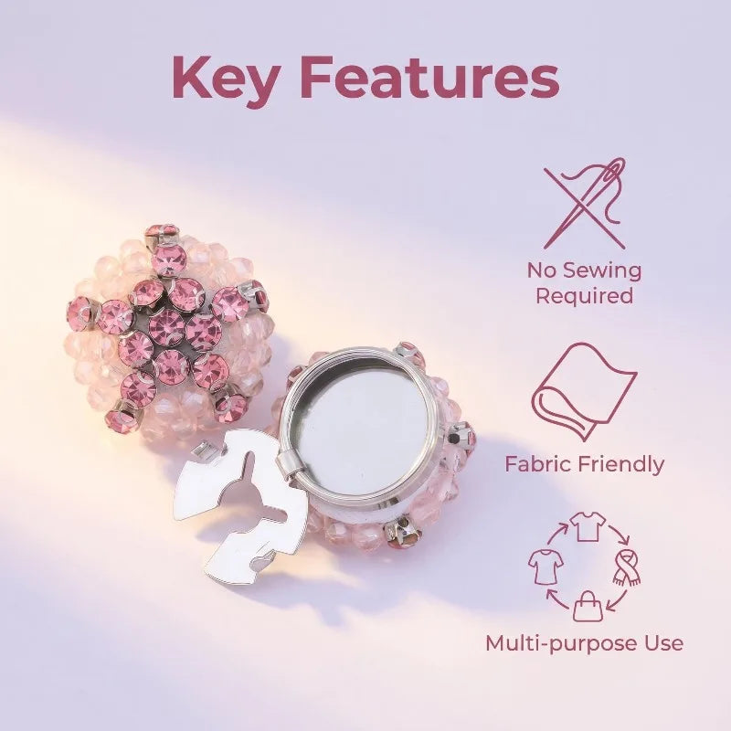 Handmade Crystal Turtle Button Covers – Embroidered Fabric Set