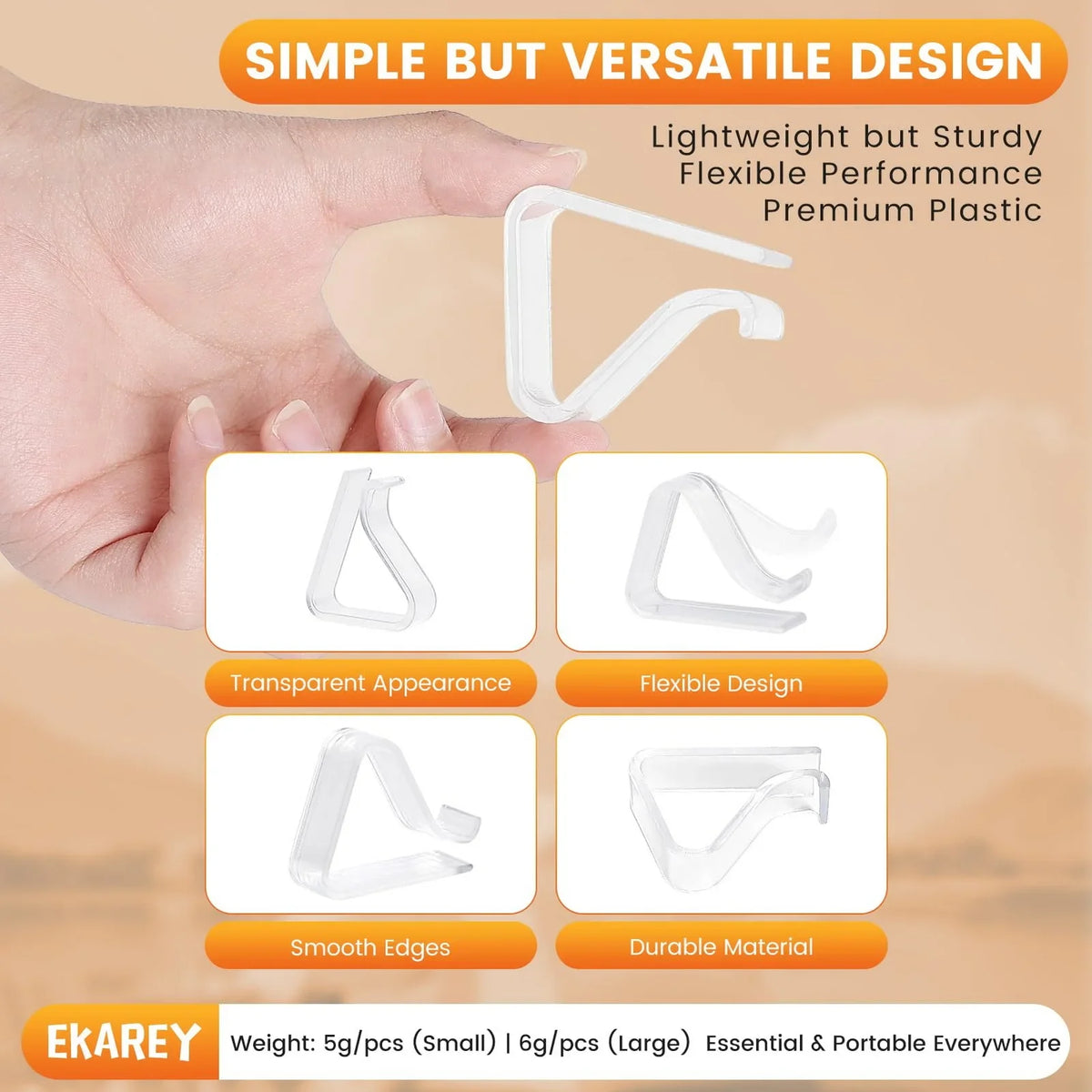 Clear Plastic Tablecloth Clips – Windproof Non-Slip Clamps