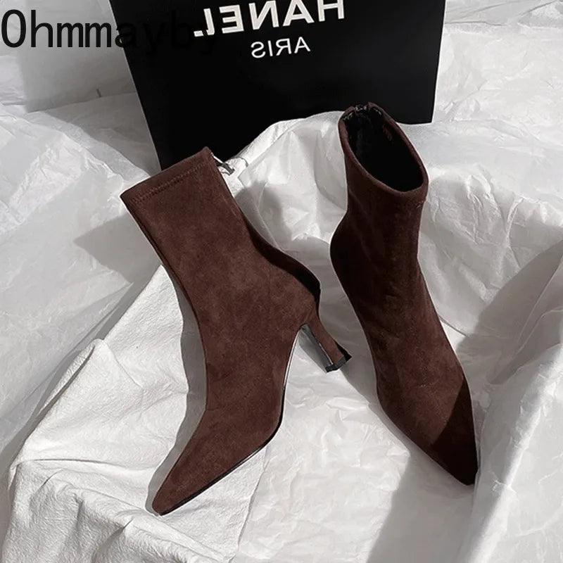 Vintage Pointed Toe Women's Ankle Boots | High Heel Booties
