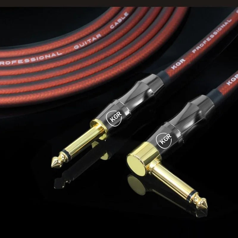 KGR 20AWG Electric Guitar Bass Audio Cable Connector Straight Right