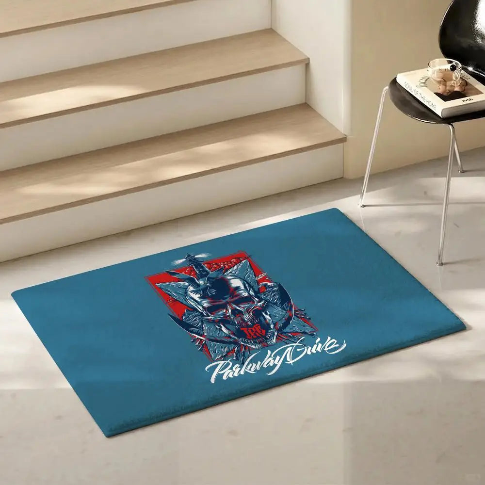 Parkway Drive Band Flannel Floor Mat – Non-Slip Indoor Rug