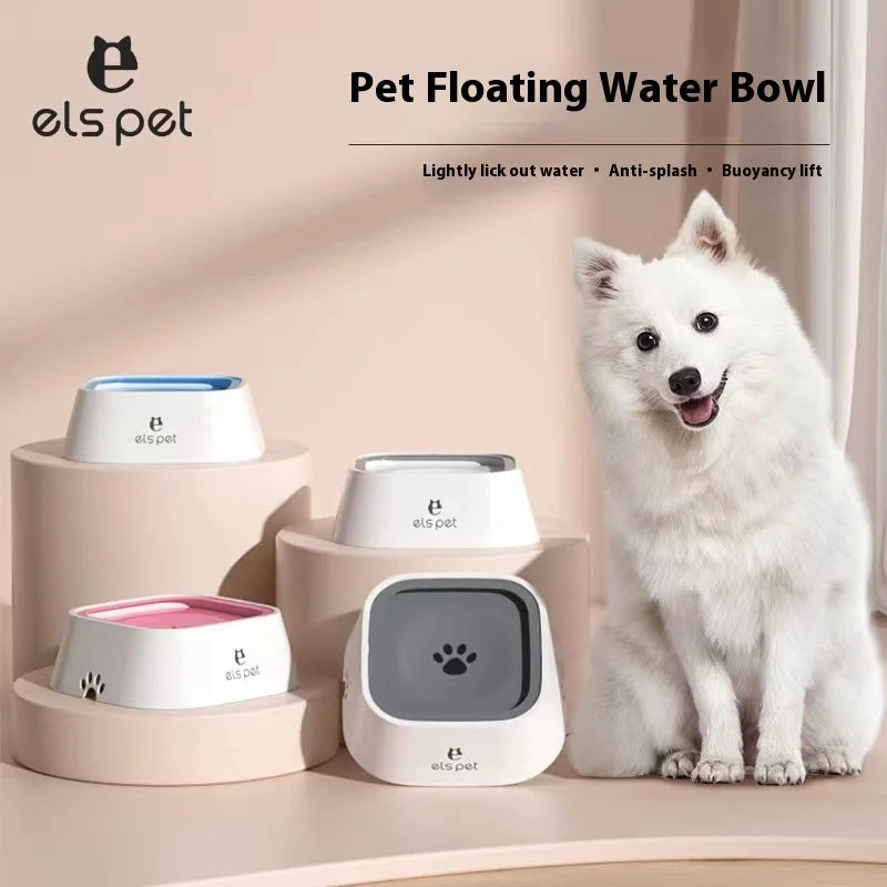 Pet Bowl Dog Drinking No Wet Mouth Floating Prevent Knocking Cat