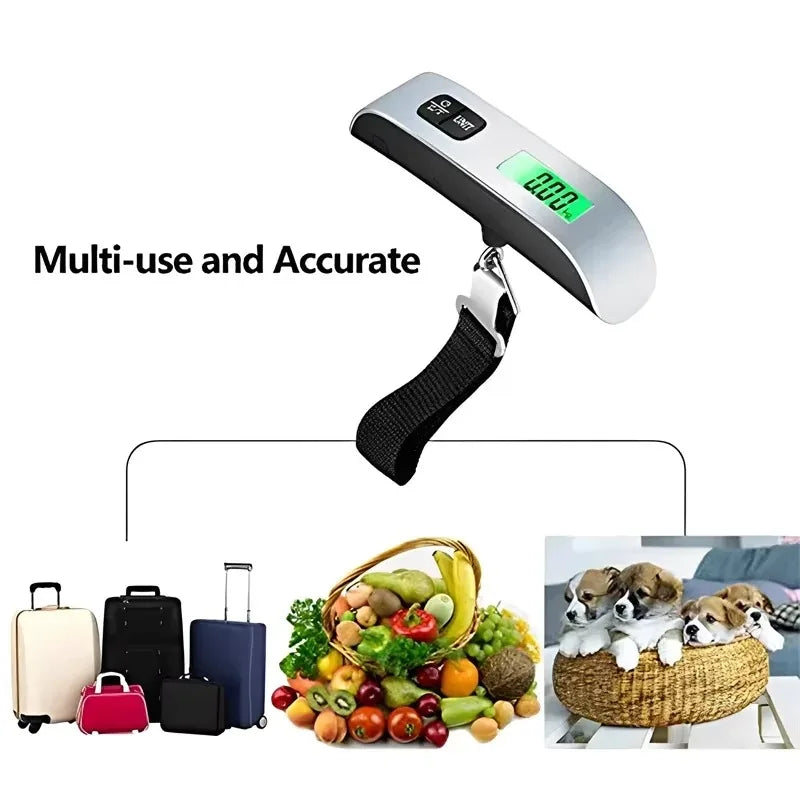 50kg/110lb Digital Hanging Luggage Scale | Portable Travel Scale