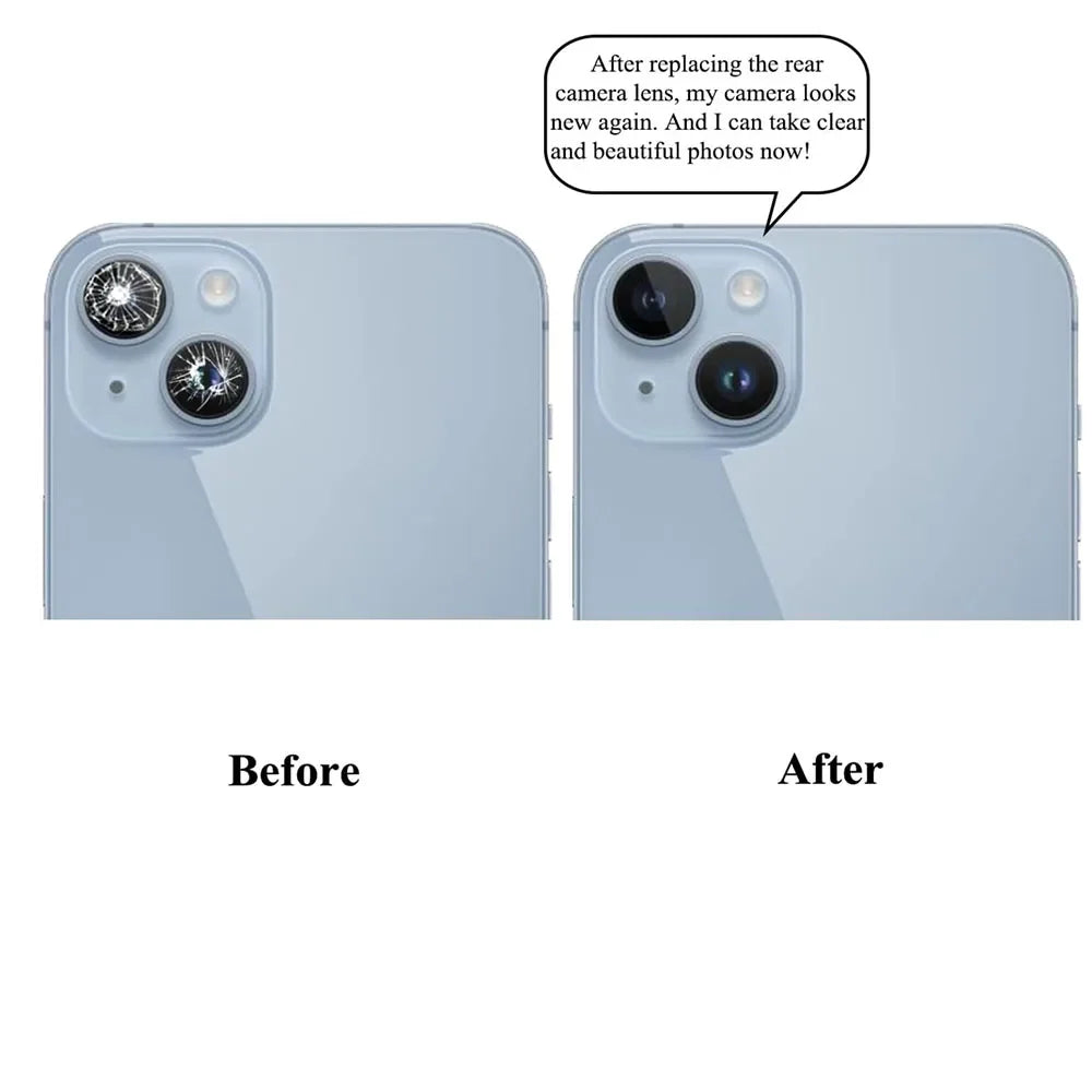 iPhone 11–14 Rear Camera Glass Lens Replacement Kit + Tools