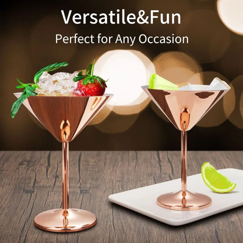 304 Stainless Steel Martini Cocktail Glass Champagne Goblet Wine Cup