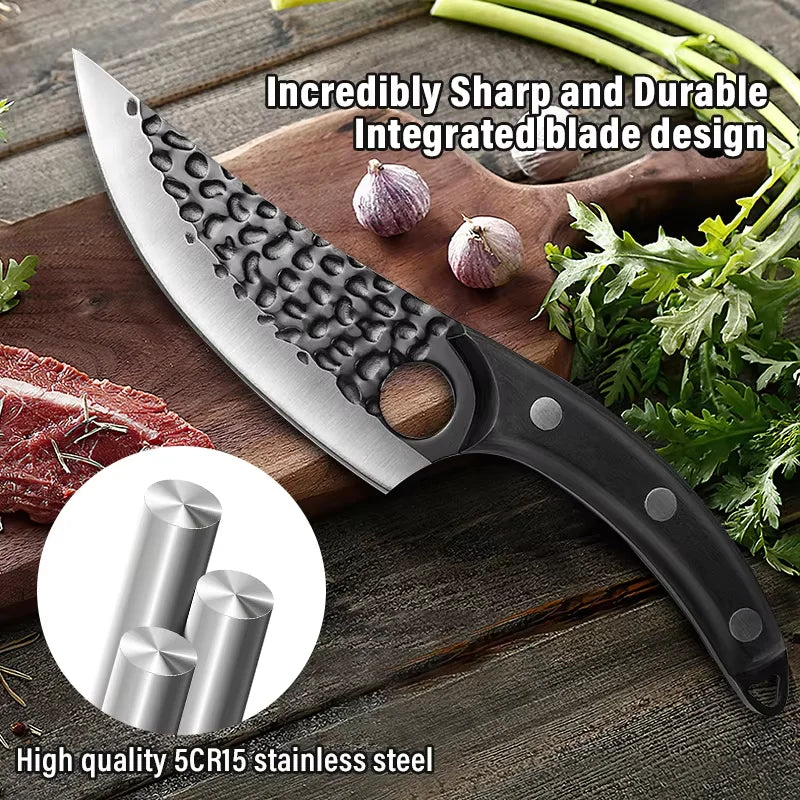 6-Inch Hand-Forged Stainless Steel Chef's Knife with Cover