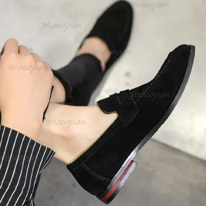 Men's Slip-On Suede Loafers – Business & Wedding Dress Shoes