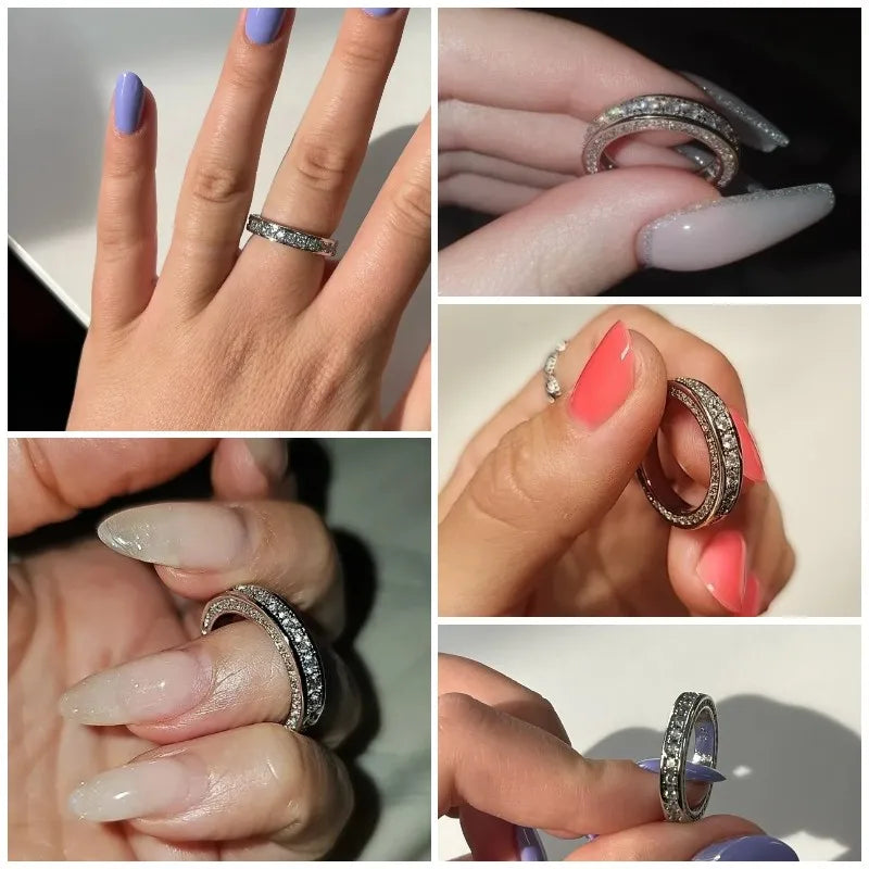 Huitan Women's Cubic Zirconia Wedding Ring – Classic CZ Band