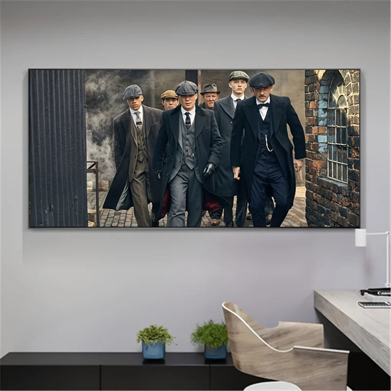 Vintage Art Deco Gangster Film Canvas Wall Art Print | Unframed