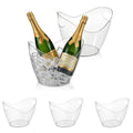 5 PET Unbreakable Ice Bucket Wine Clear Beverage Tub Party Drinks