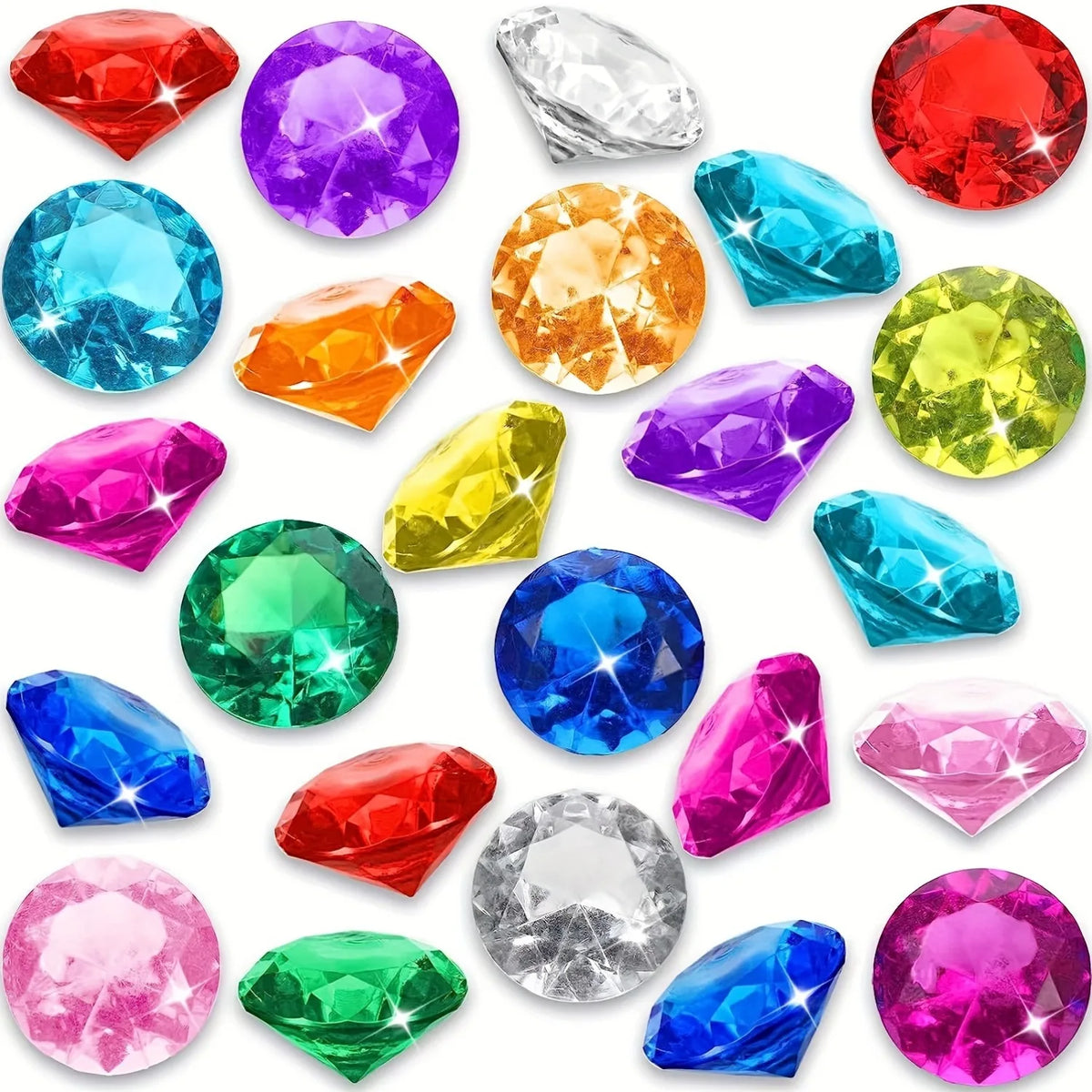 60pcs Large Acrylic Diving Gems Pool Toys – Treasure Hunt
