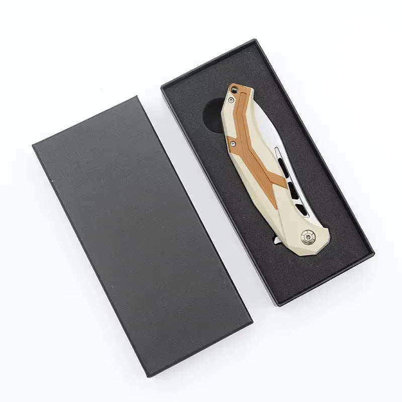 G10 Folding Knife – D2 Steel Blade for Camping & Hiking