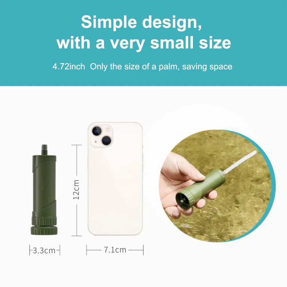 Portable Camping Water Filter Straw | Survival Water Purifier