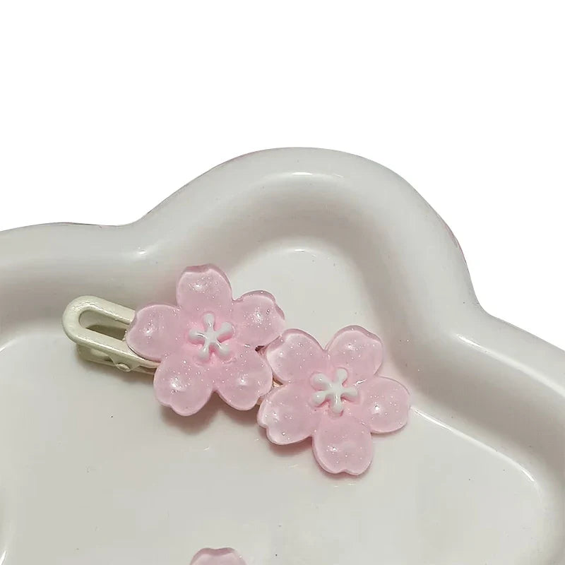 Anime Sakura Pink Flower Hair Clip – Cute Girl Barrette