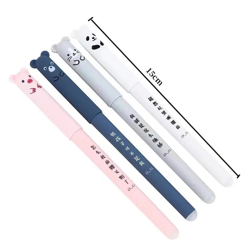 Creative Blue Black Animals Elephant Bear Cat Erasable Gel Pens