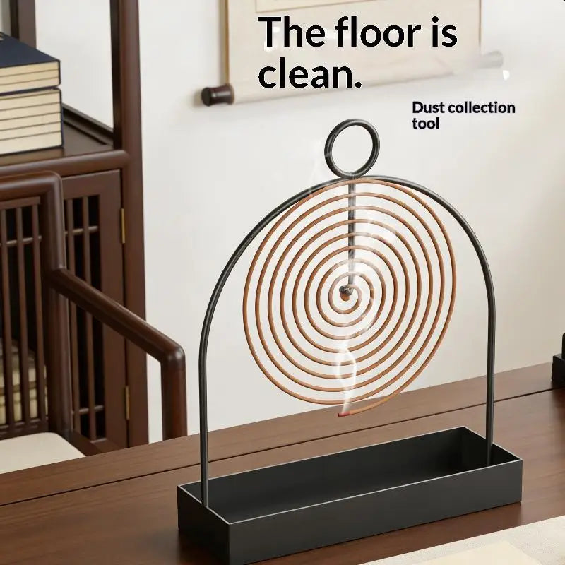 Nordic Spiral Iron Mosquito Coil Holder with Ash Tray