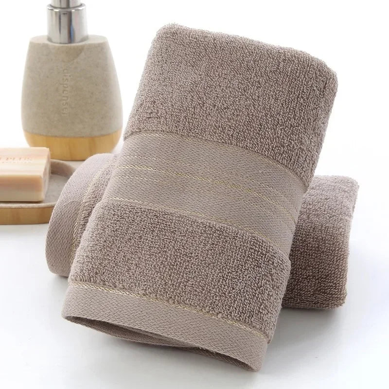 Soft Combed Cotton Jacquard Bath & Face Towel – Spa Gold